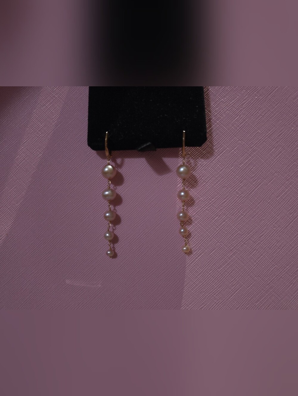 14k Gold With Delicate Pink Pearl Drop Earrings